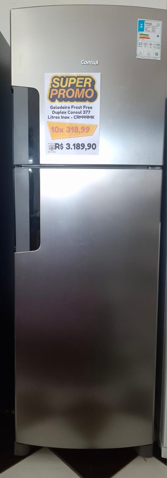 Geladeira Consul Frost Free Duplex 377L Inox CRM44MK