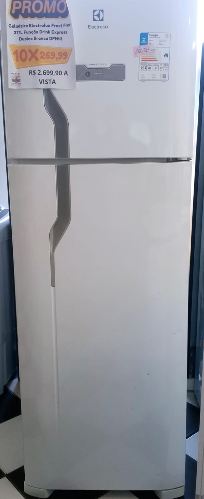 Geladeira Electrolux Frost Free 371L Drink Express Duplex Branca DFN44