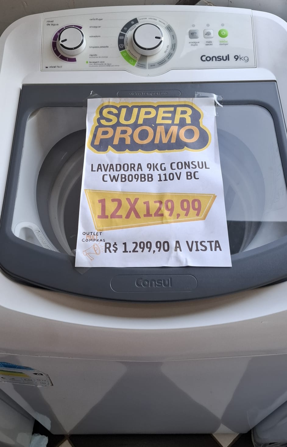Lavadora Consul CWB09BB 9kg 110V Branca